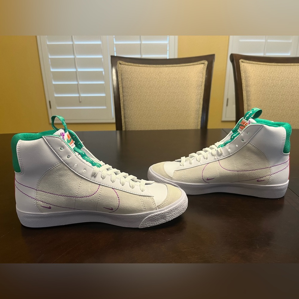 New Nike Blazer Mid 77 White Pink Fuchsia Sneaker Shoes - Picture 13 of 13